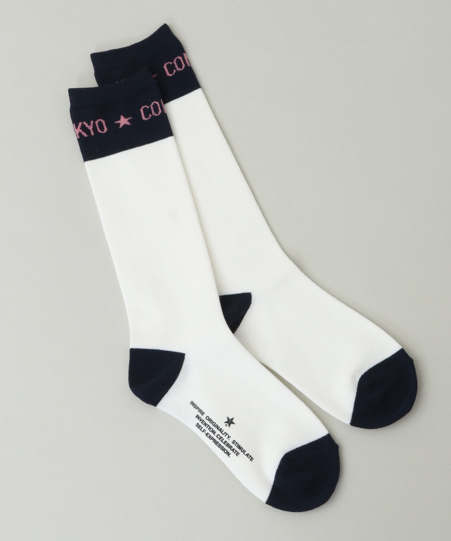 【SALE／50%OFF】CONVERSE TOKYO BI-COLOR LOGO MIDDLE SOX コンバーストウキョウ 靴下・レッグウェア 靴下 ブラック パープル ホワイト