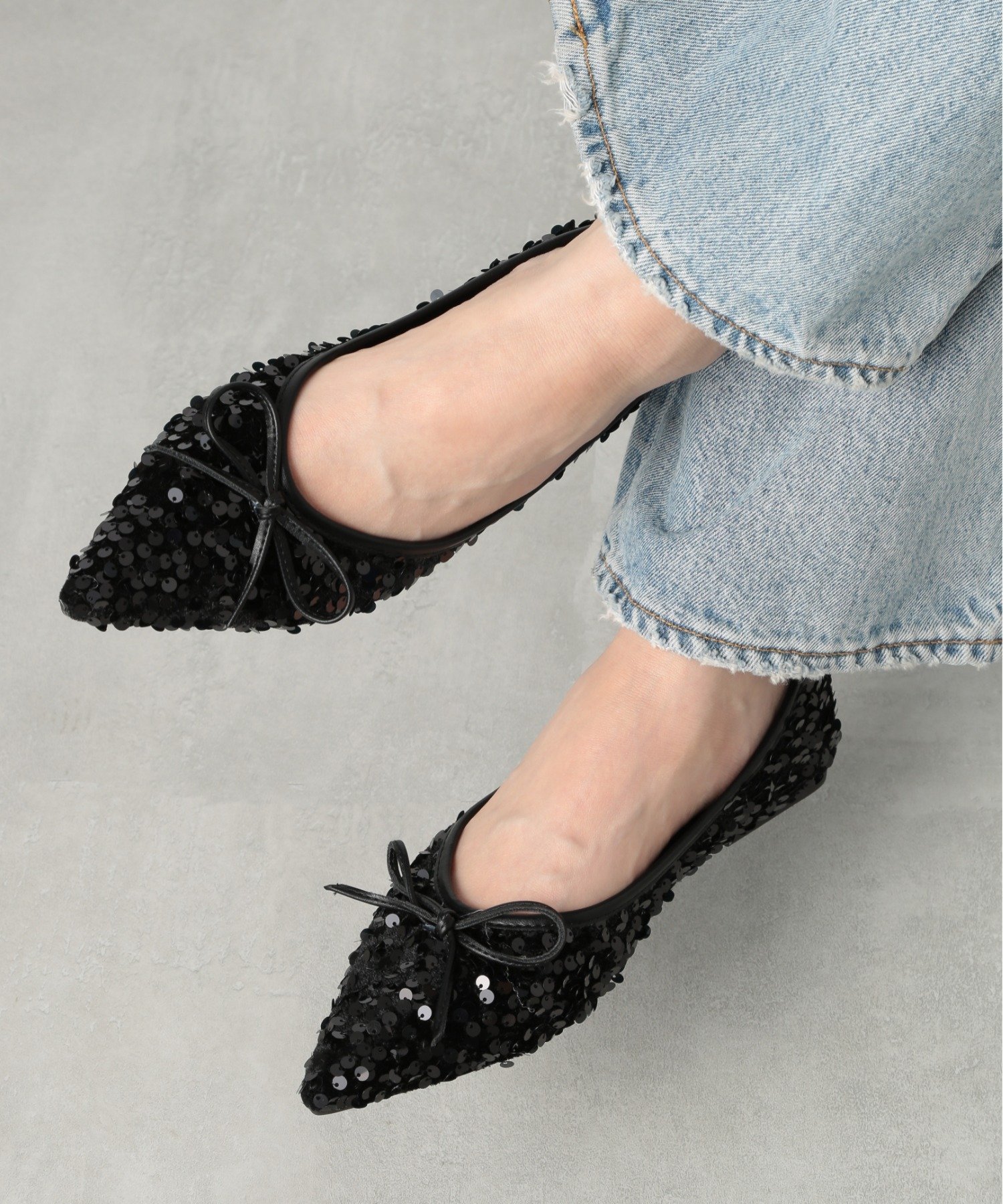 【SALE/51%OFF】SETUP7 SETUP7/(U)ポインテッド リボンラメフラットミュール SCCH56 セットアップセブン シューズ・靴 ミュール ...