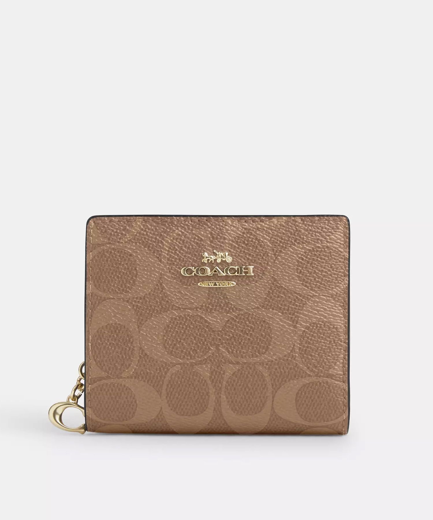 【SALE／60%OFF】COACH OUTLET 【公式】スナップ ウォレット・シグネチャー キャンバス コーチ　アウトレット 財布・ポーチ・ケース 財布 ベージュ【送料無料】