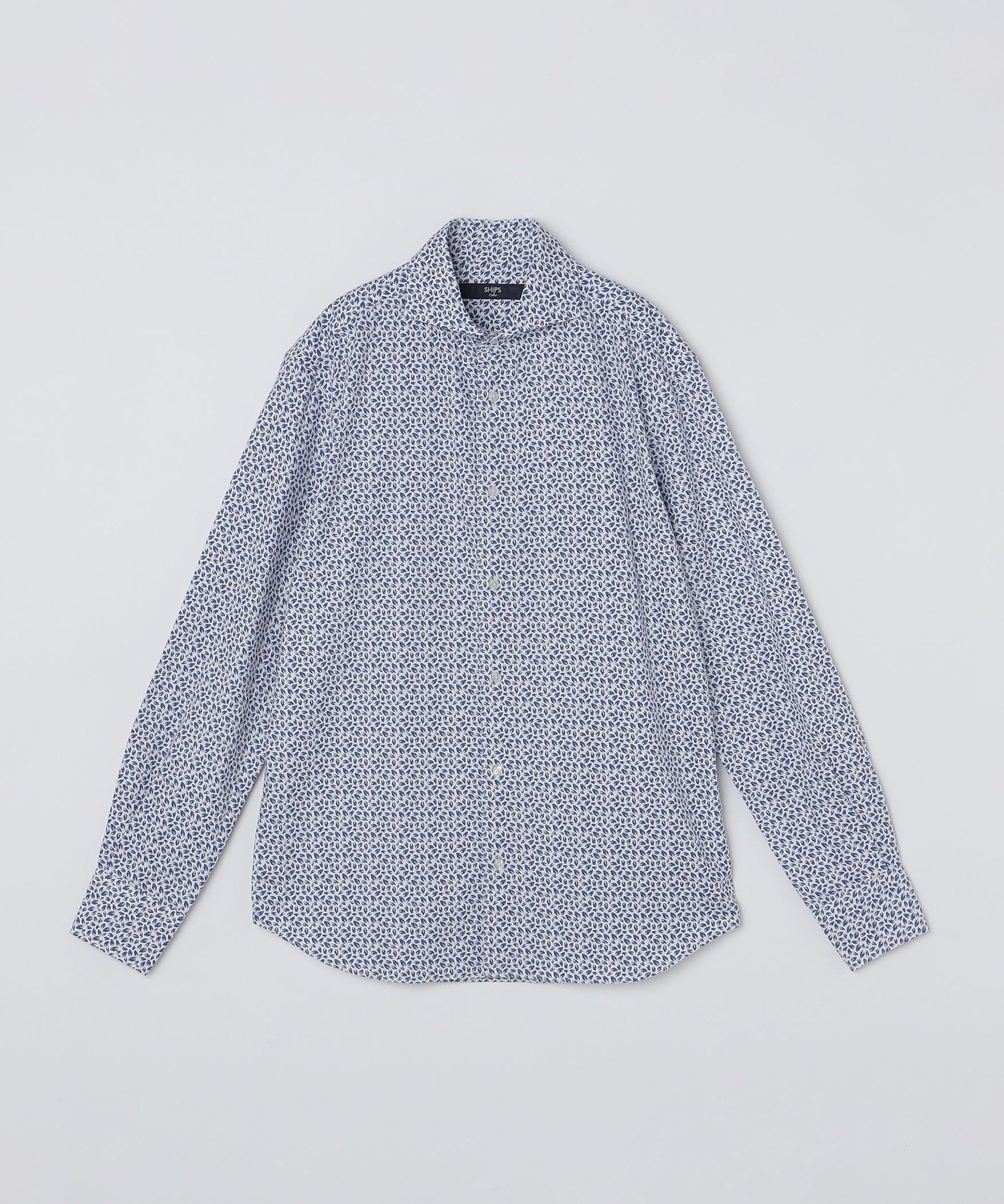 【SALE／50%OFF】SHIPS Colors SHIPS Colors:＜洗濯機可能＞ビエラ プリント ワイドカラー シャツ シップス トップス シャツ・ブラウス ホワイト ネイビー ブルー