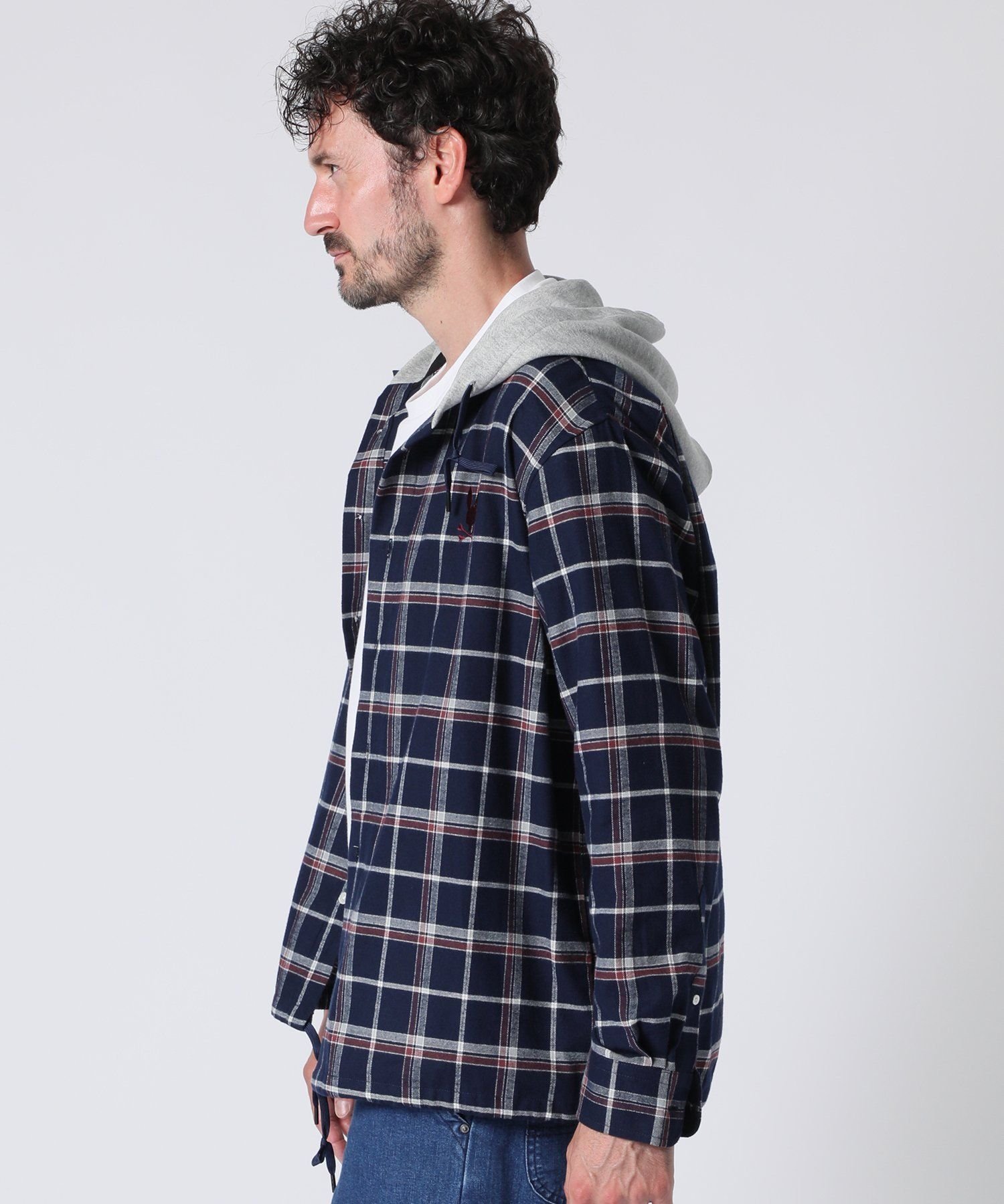 【SALE／40%OFF】Psycho Bunny [WEB限定]フーディ フランネルチェック シャツ サイコバニー トップス シャツ・ブラウス ブルー【送料無料】