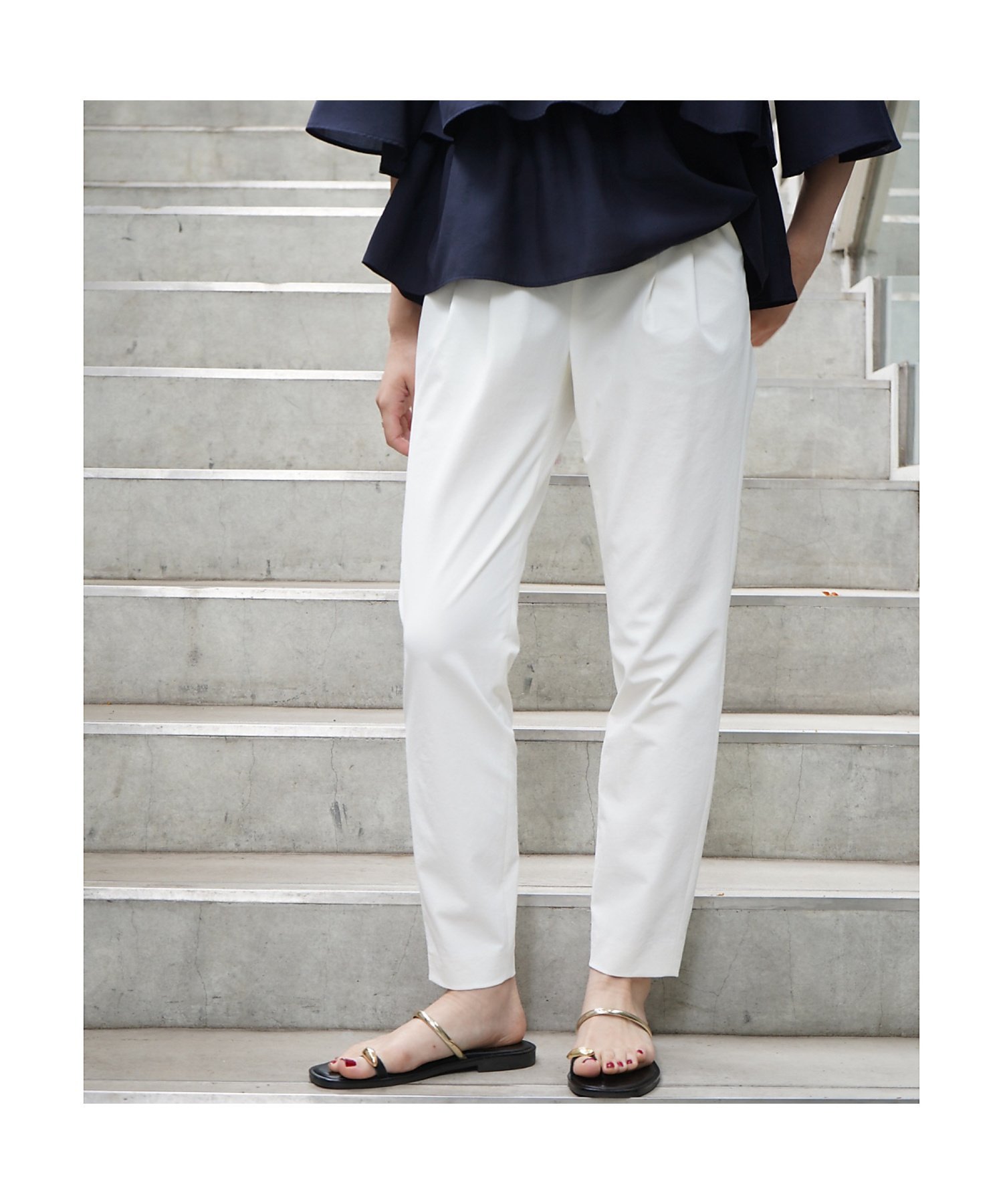 qualite 【25SS】2WAYストレッチタックパンツ カリテ パンツ その他のパンツ グレー ピンク ブラック ホワイト ネイビー