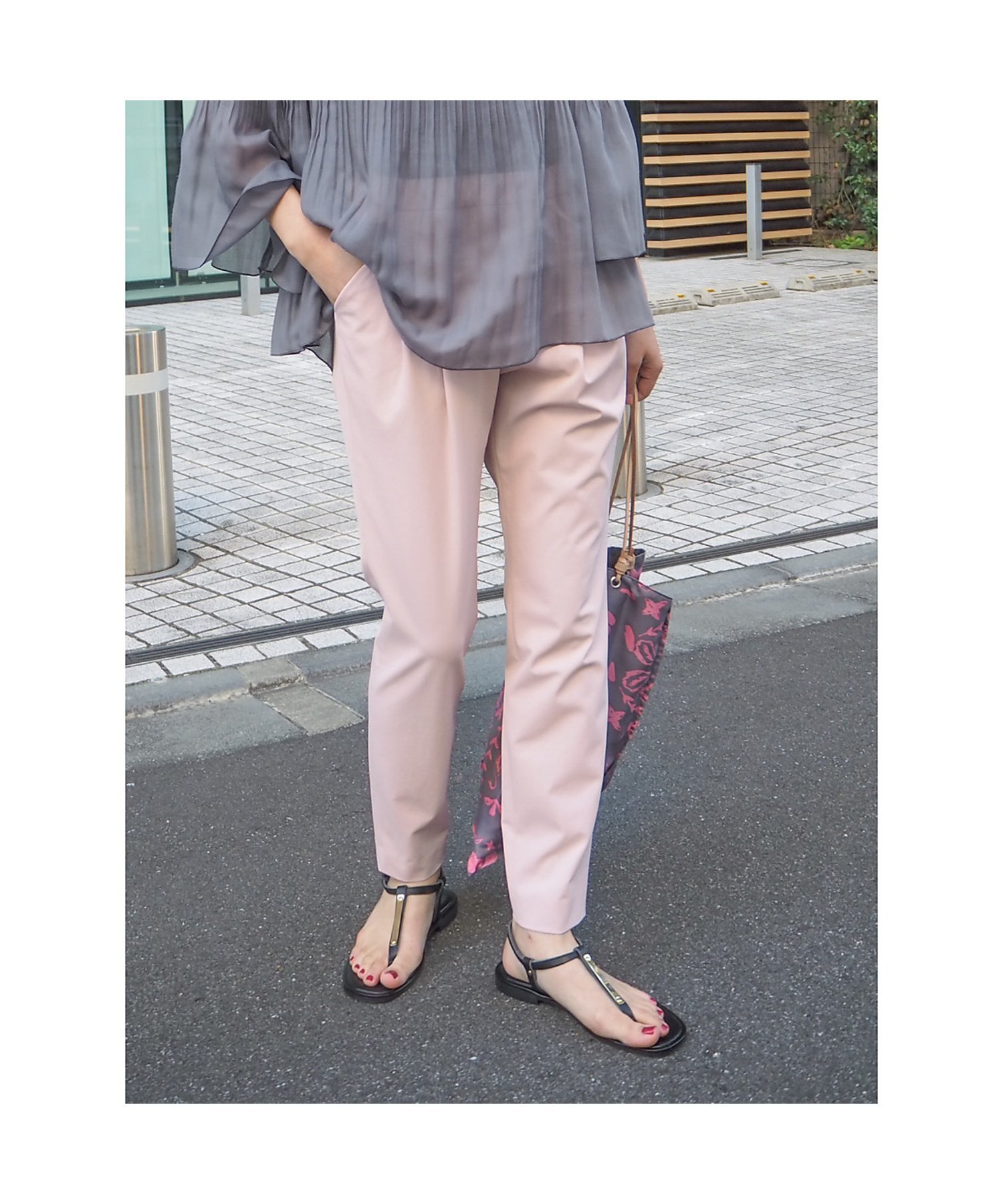 qualite 【25SS】2WAYストレッチタックパンツ カリテ パンツ その他のパンツ グレー ピンク ブラック ホワイト ネイビー