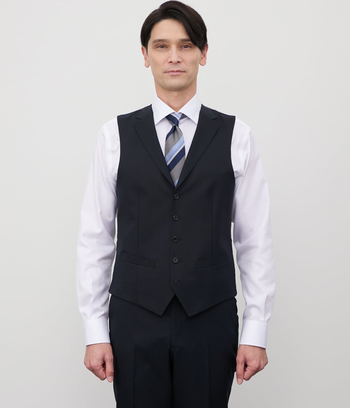 NEWYORKER MEN HERITAGE CLOTH 無地 トロピカル オッドベスト(セットアップ対応) ニューヨーカー スーツ・フォーマル セットアップスーツ ネイビー【送料無料】