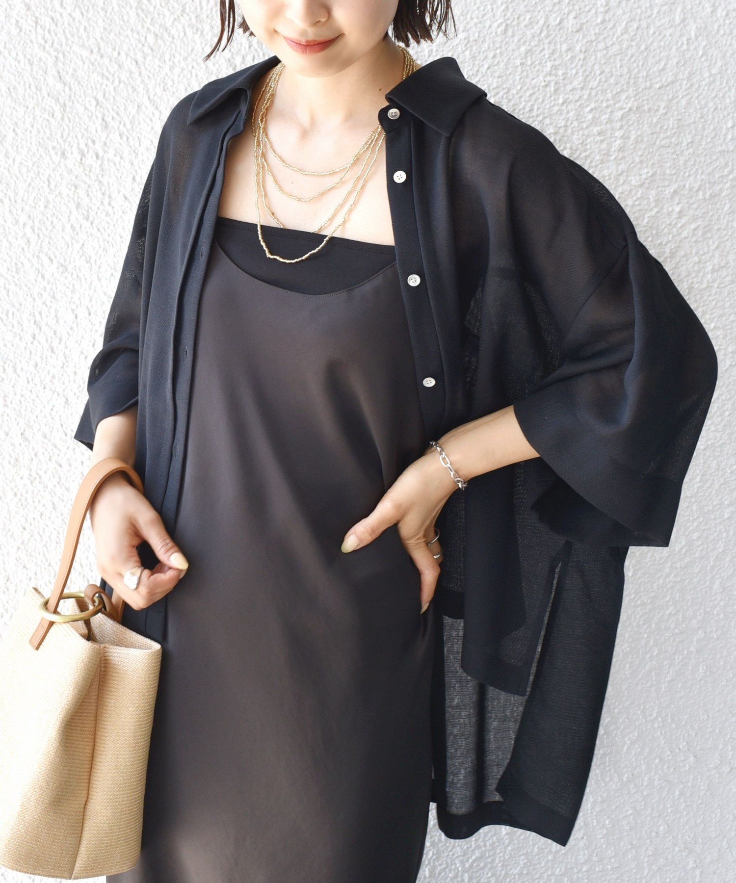 【SALE／40%OFF】SHIPS WOMEN ＜手洗い可能＞麻調 メッシュ 半袖 ビッグ シャツ シップス トップス シャツ・ブラウス ブラウン ブラック ホワイト ベージュ【送料無料】