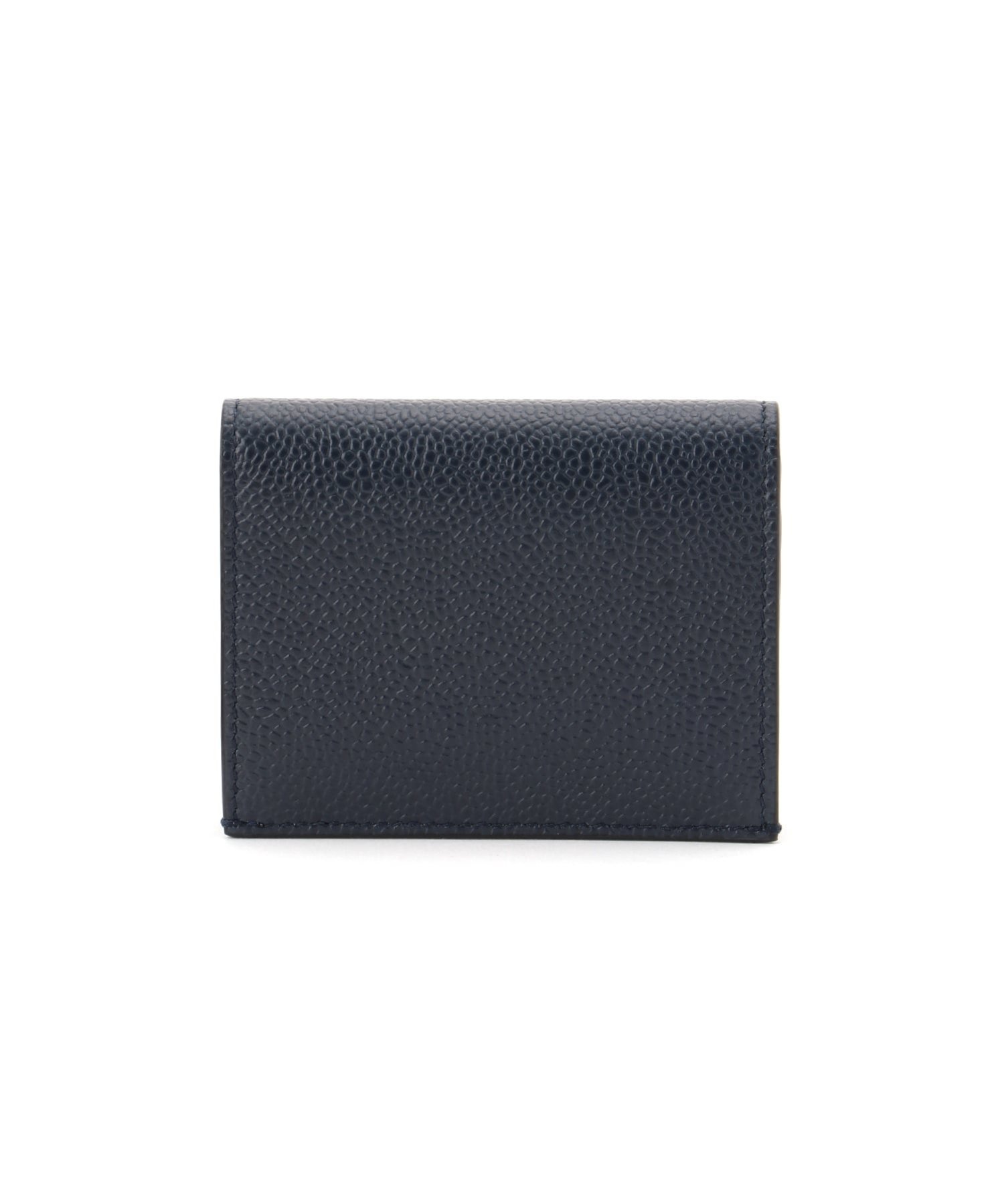 THOM BROWNE DOUBLE CARD HOLDER IN PEBBLE GRAIN LEATHER トムブラウン 財布・ポーチ・ケース 名刺入れ・カードケース ネイビー グレー【送料無料】