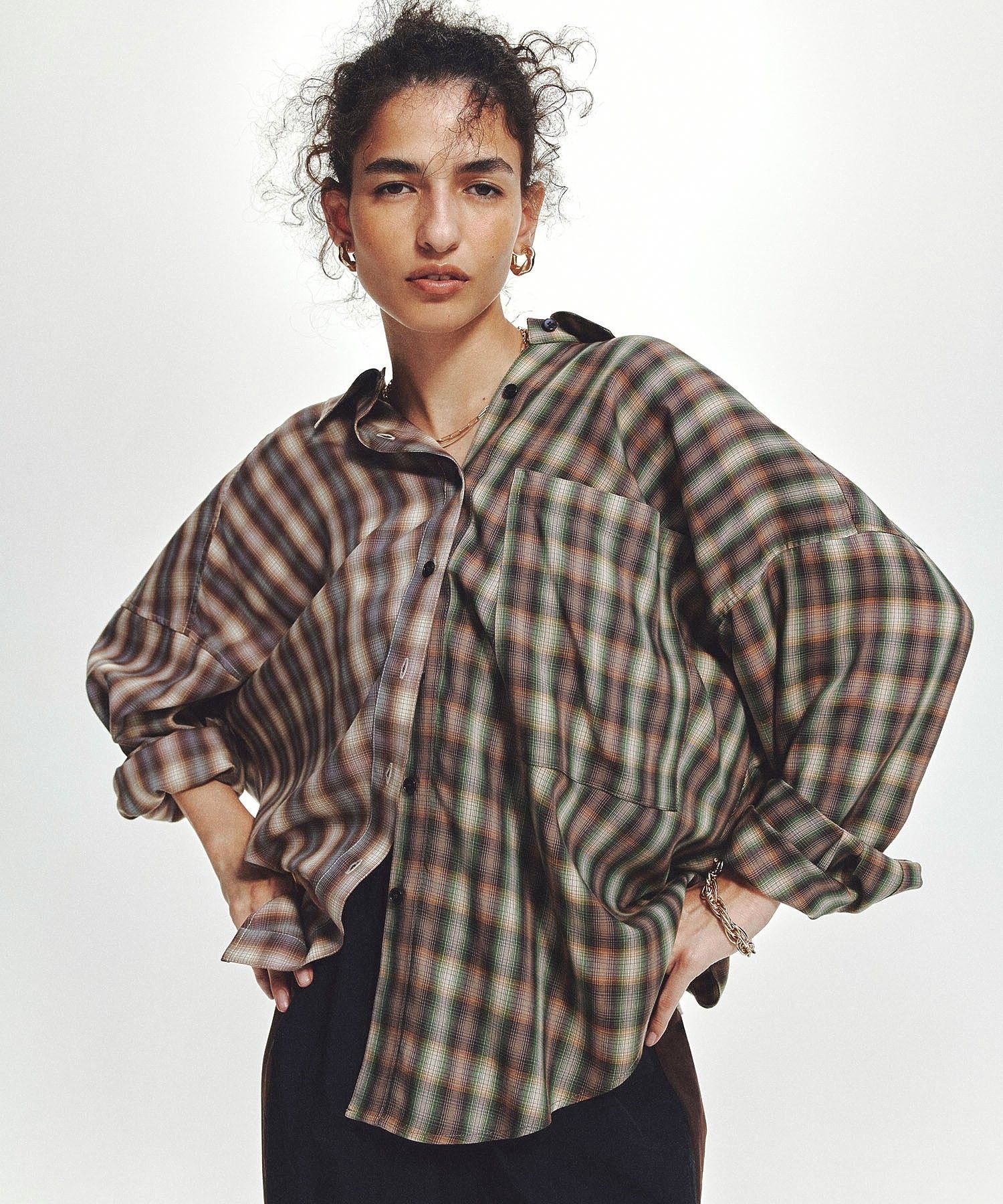 ROSE BUD ASYMMETRY SHIRT ローズバッド トップス シャツ・ブラウス ベージュ グリーン