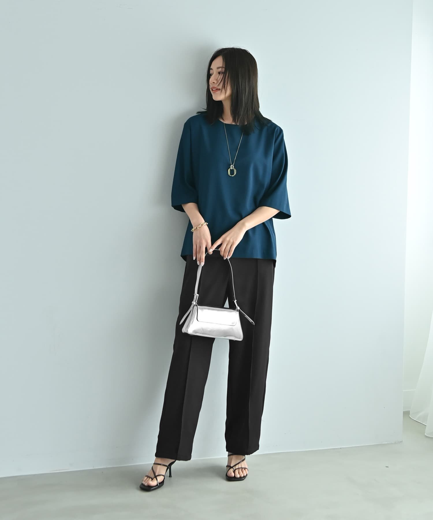 STYLE DELI 【Kana Oyama*BLK001】セットアップトップス スタイルデリ トップス シャツ・ブラウス ネイビー ブラック【送料無料】