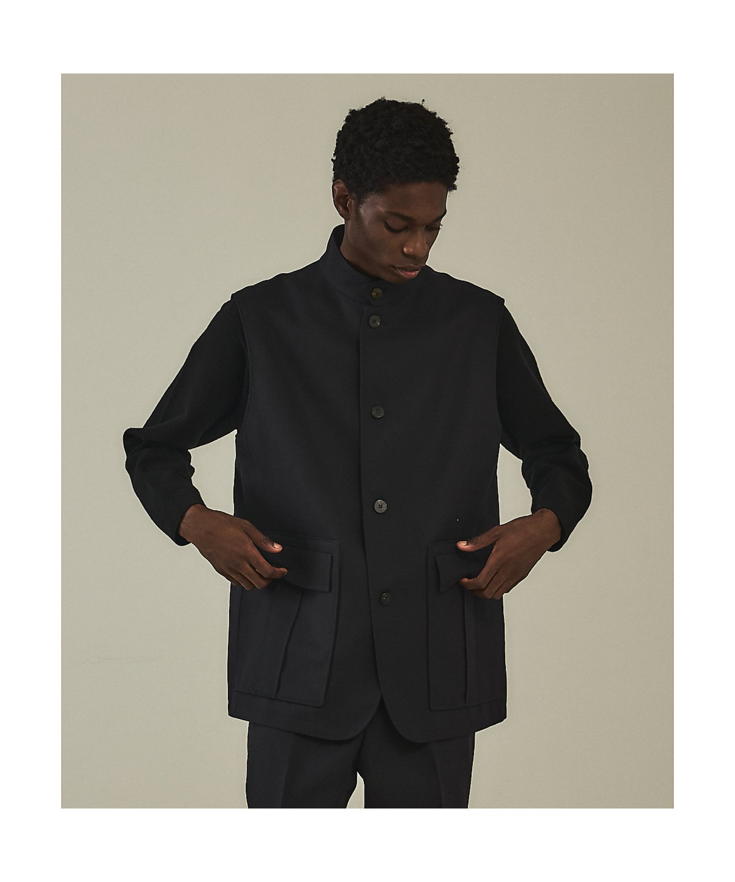 DESIGNWORKS 【セットアップ対応】スリーブレス ユーロ ゲームベスト/ジャケット デザインワークス トップス その他のトップス グレー ネイビー【送料無料】