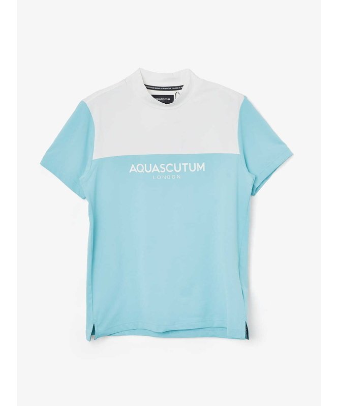 【SALE／50%OFF】Aquascutum GOLF GOLF MEN 配色切替モックネック アクアスキュータム トップス カットソー・Tシャツ ブルー グレー【送料無料】