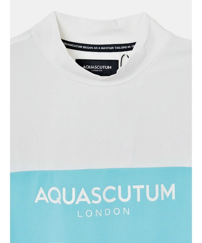 【SALE／50%OFF】Aquascutum GOLF GOLF MEN 配色切替モックネック アクアスキュータム トップス カットソー・Tシャツ ブルー グレー【送料無料】
