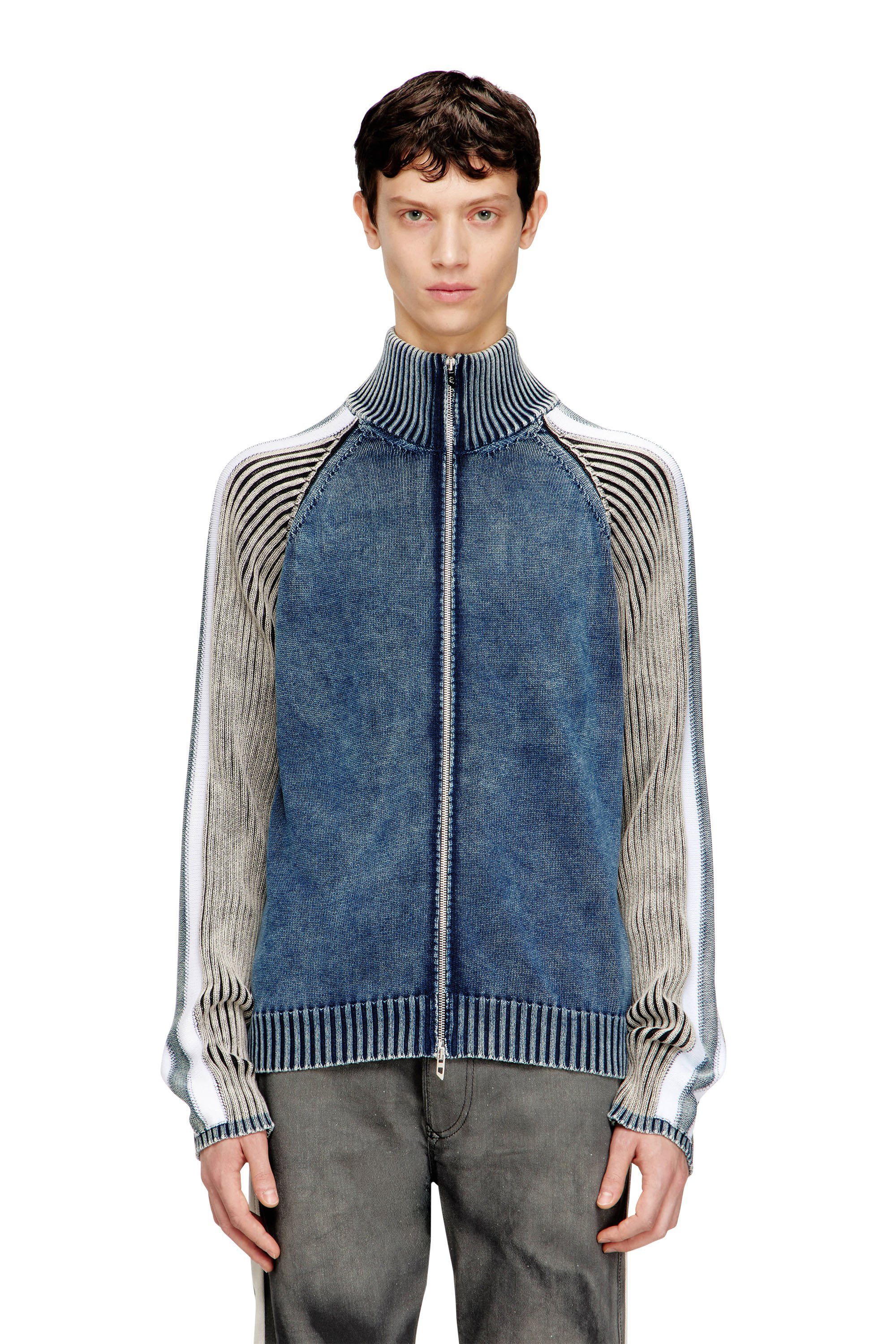 DIESEL Men's Zip-Up Knit K-HERONIMO Diesel Top Knit Blue [Free Shipping]