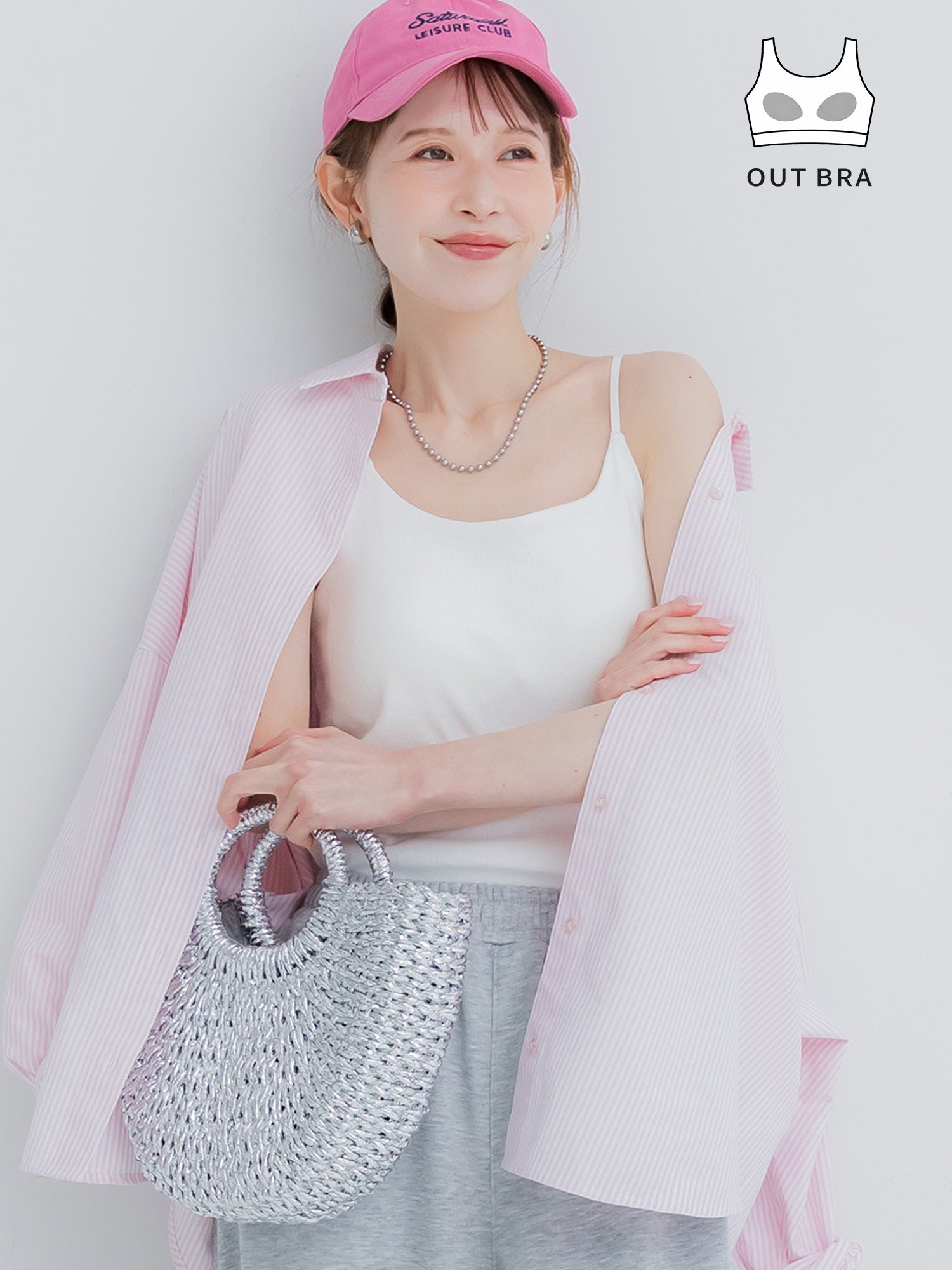coca OUT BRA ベーシックキャミソール コカ トップス キャミソール ブラック ホワ...