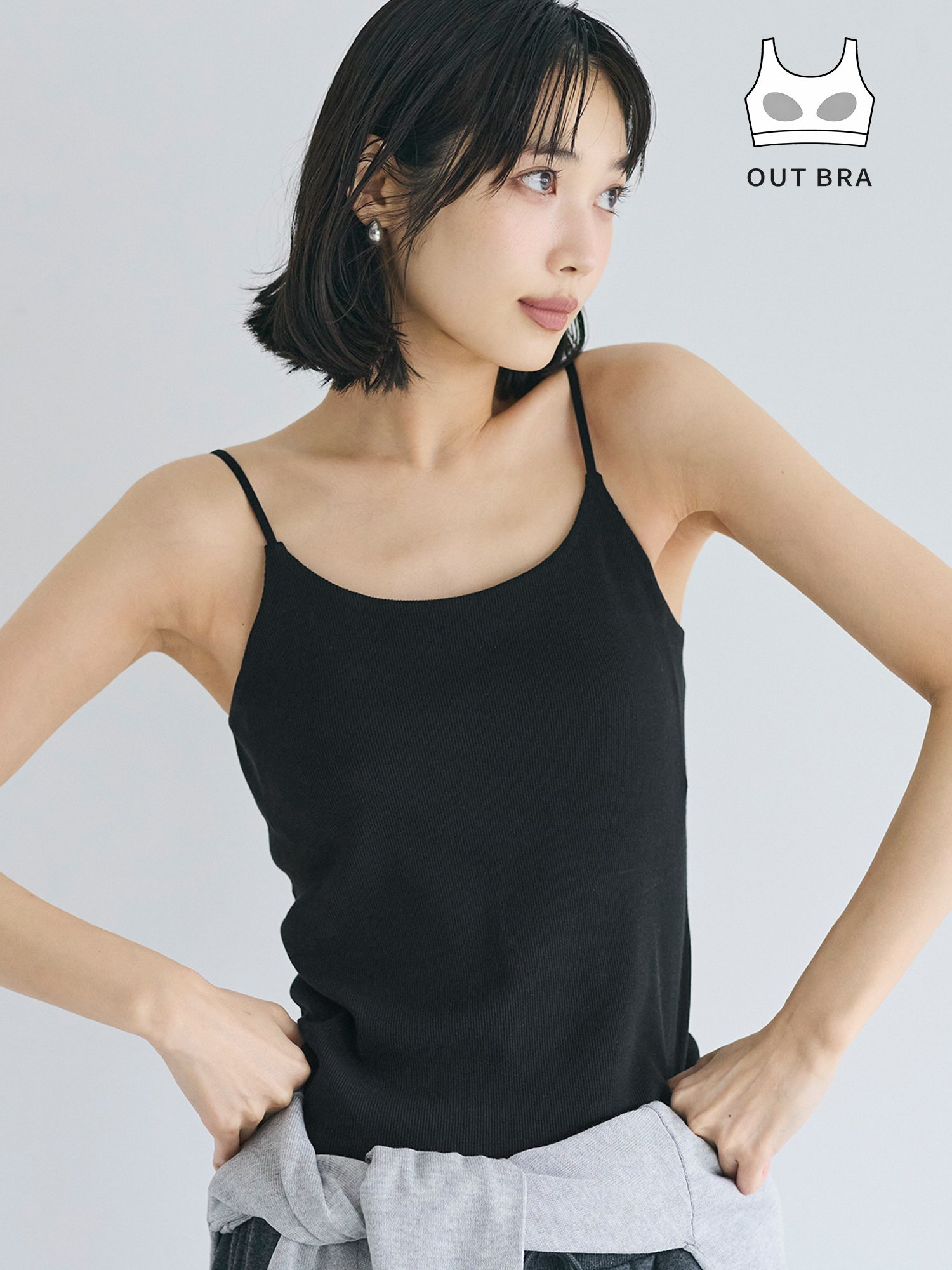 coca OUT BRA ベーシックキャミソール コカ トップス キャミソール ブラック ホワ...