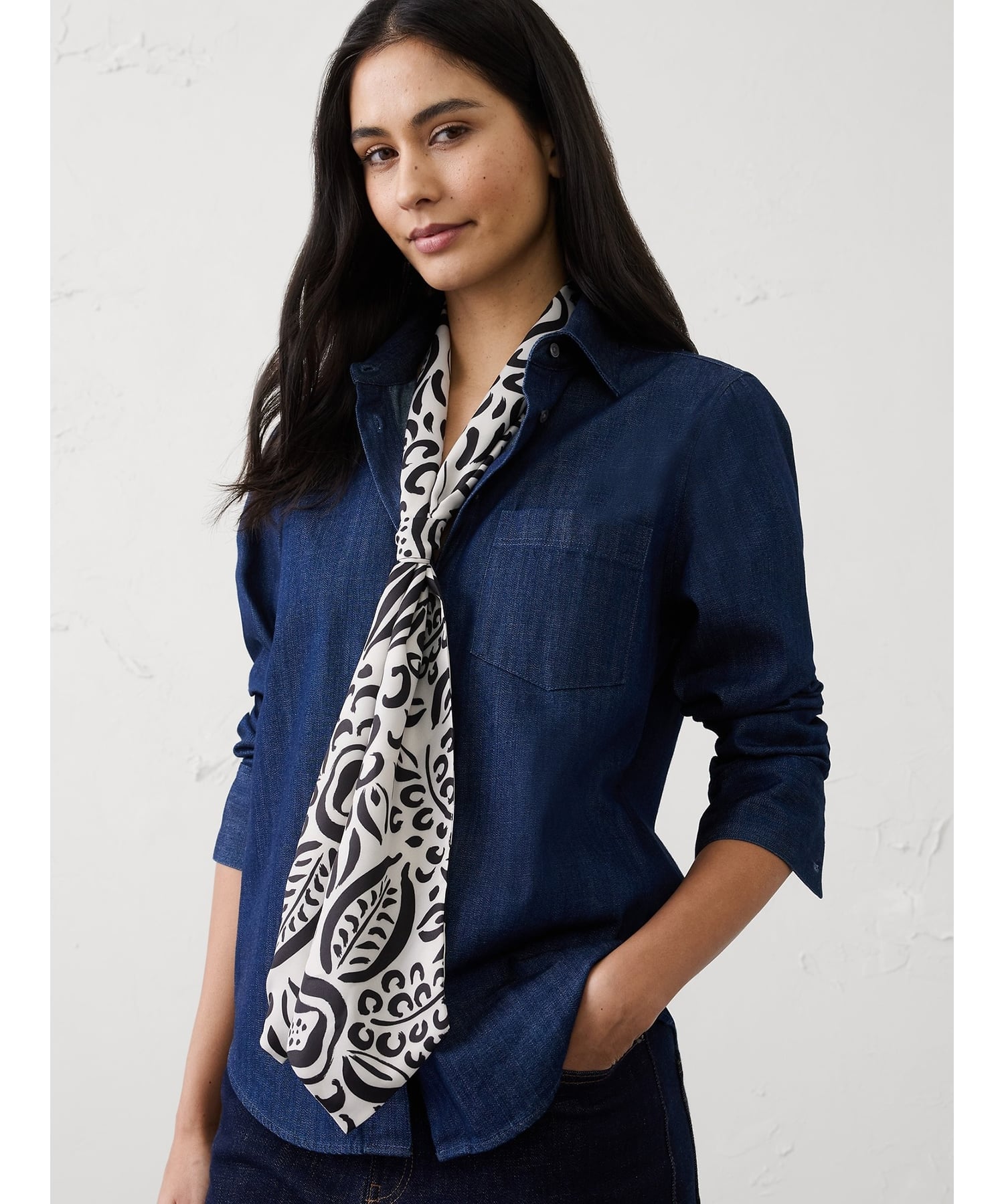 BANANA REPUBLIC FACTORY STORE (W)プリント スキニー スカーフ バナナ・リパブリック ファクトリーストアー ファッション雑貨 スカーフ・バンダナ ブラック グリーン【送料無料】