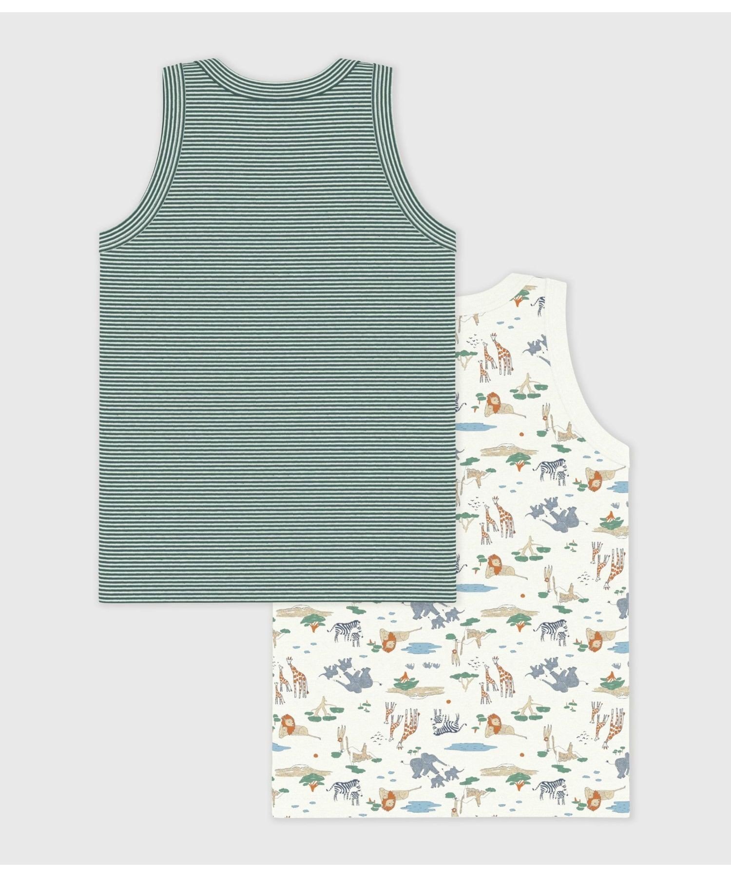 PETIT BATEAU プリントタンクトップ2枚組 プチバトー インナー・ルームウェア その...
