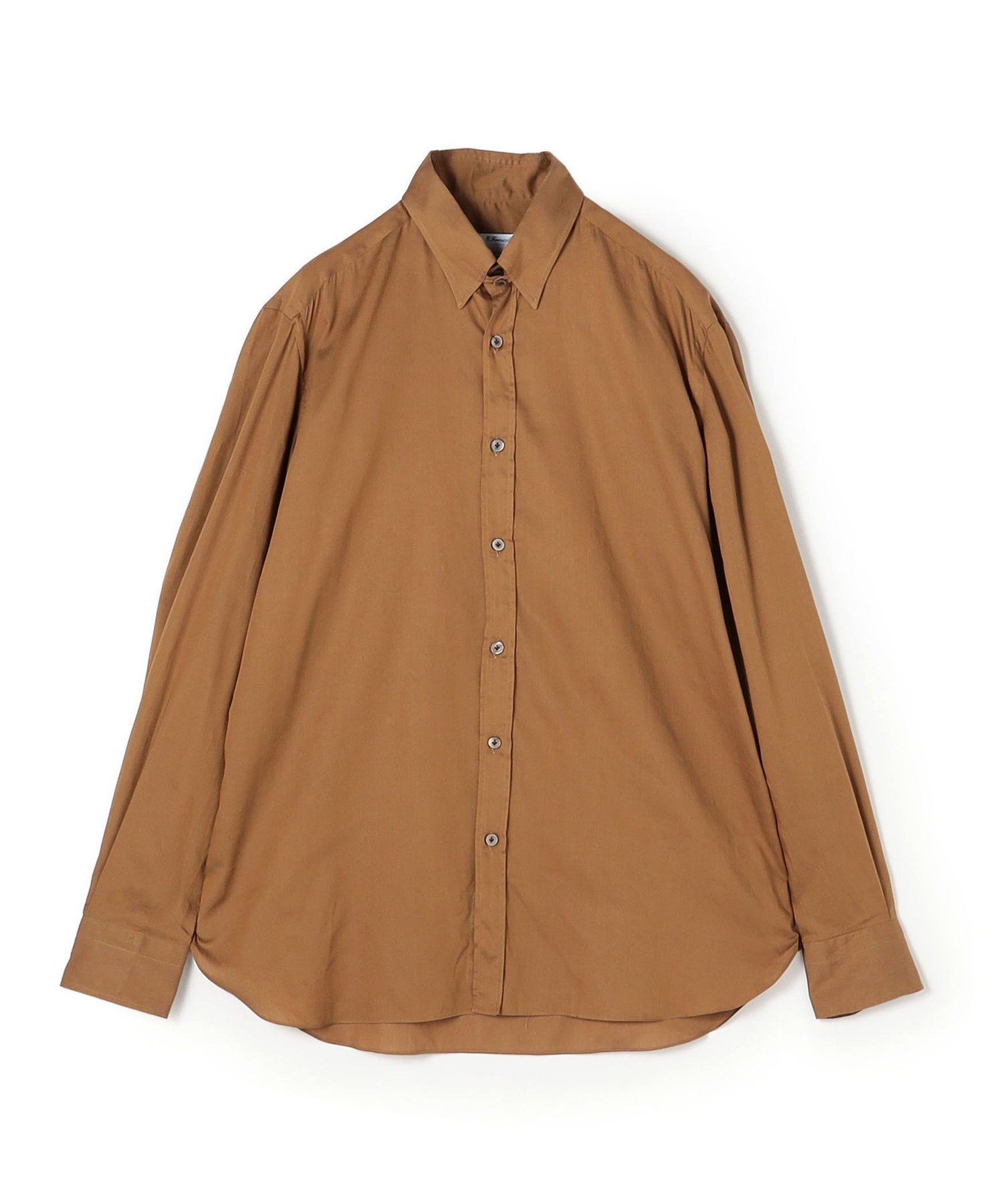 TOMORROWLAND BUYING WEAR ERRICO FORMICOLA セルロースコットン タブカラーロングスリーブシャツ トゥモローランド トップス シャツ・ブラウス ブラウン【送料無料】