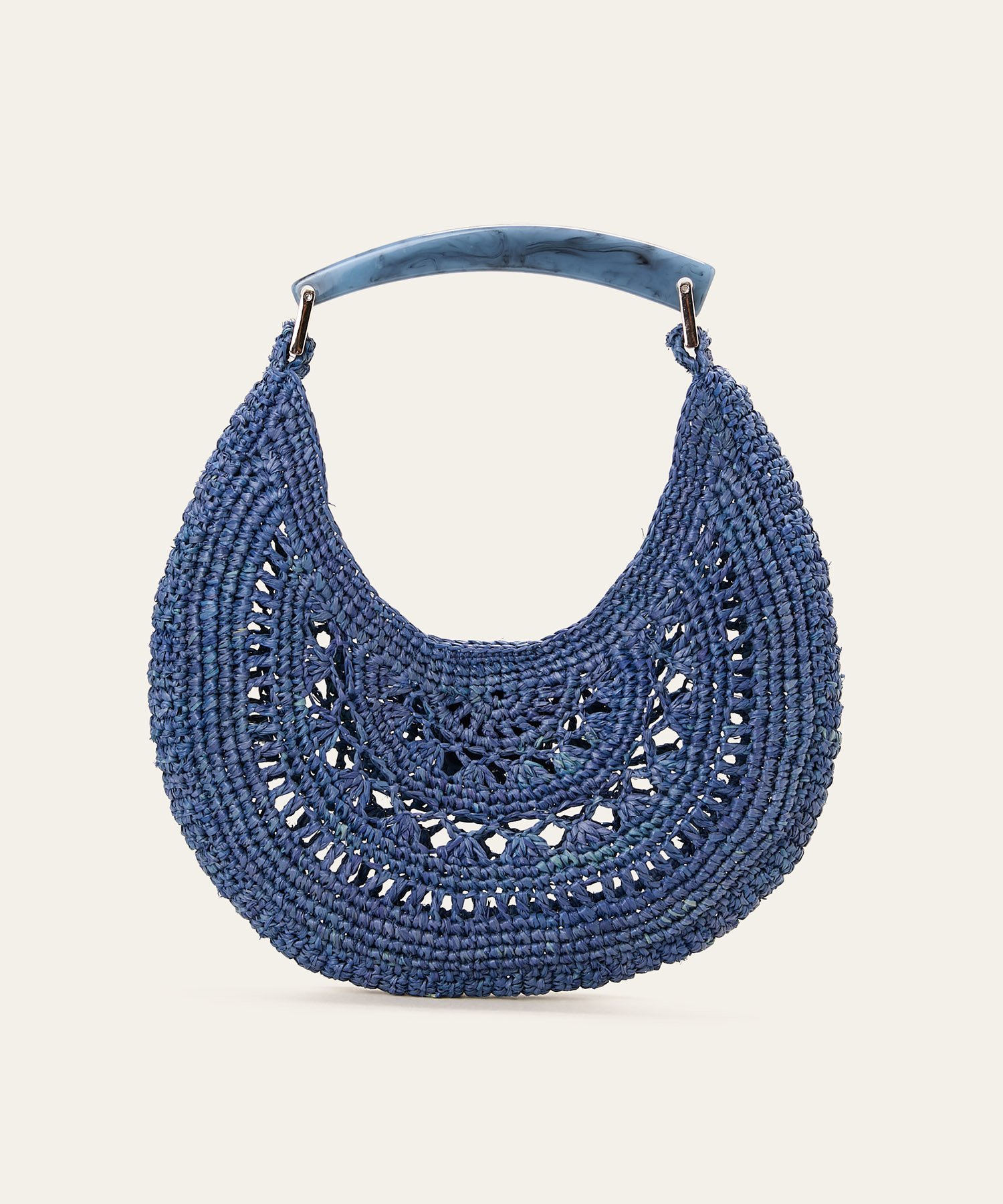 【SALE／5%OFF】LE VERNIS [LE VERNIS] Raffia horn bag キャセリーニ バッグ ハンドバッグ ブルー ブラウン ベージュ【送料無料】