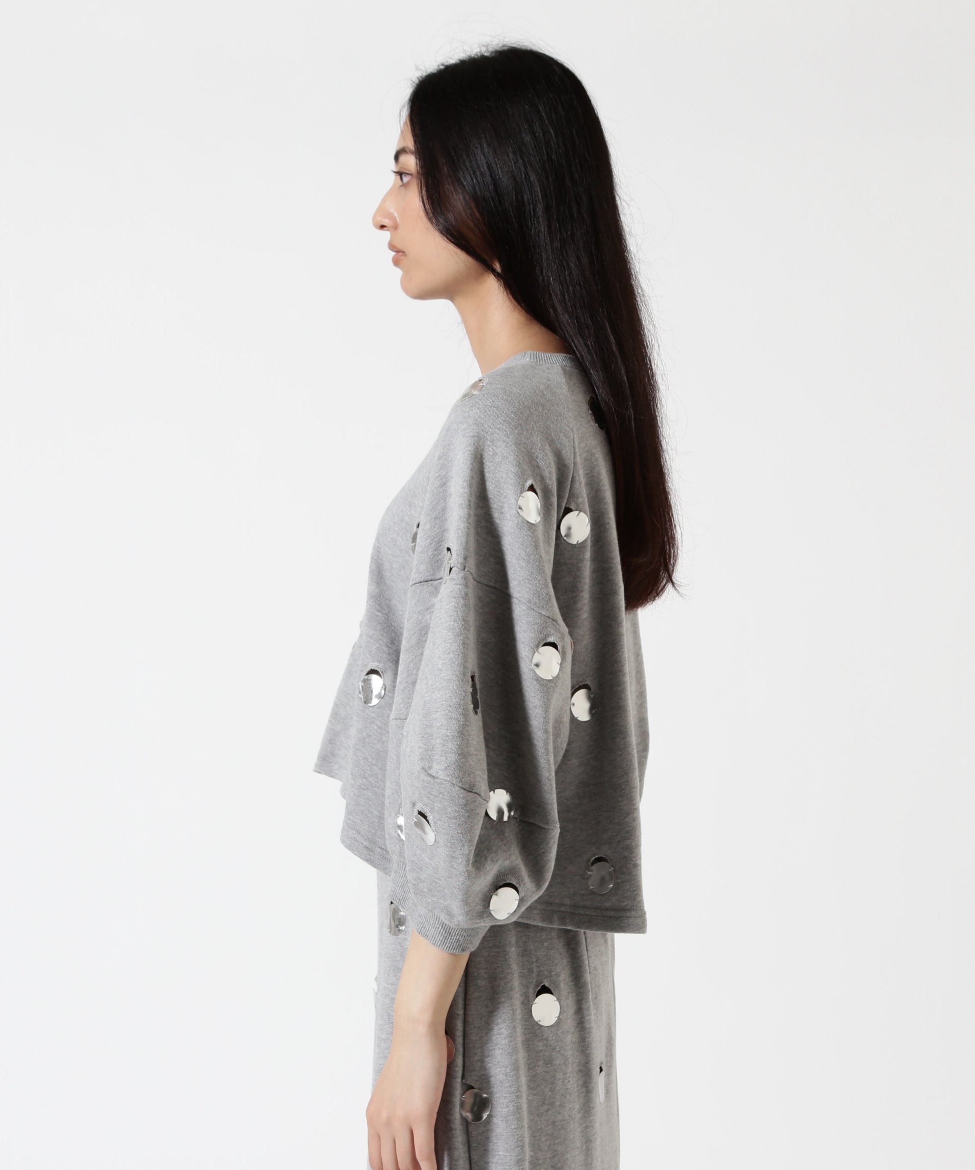 RUMCHE(ラムシェ) 別注DOT MIRROR SWEAT ビーセカンド トップス カットソー・Tシャツ グレー