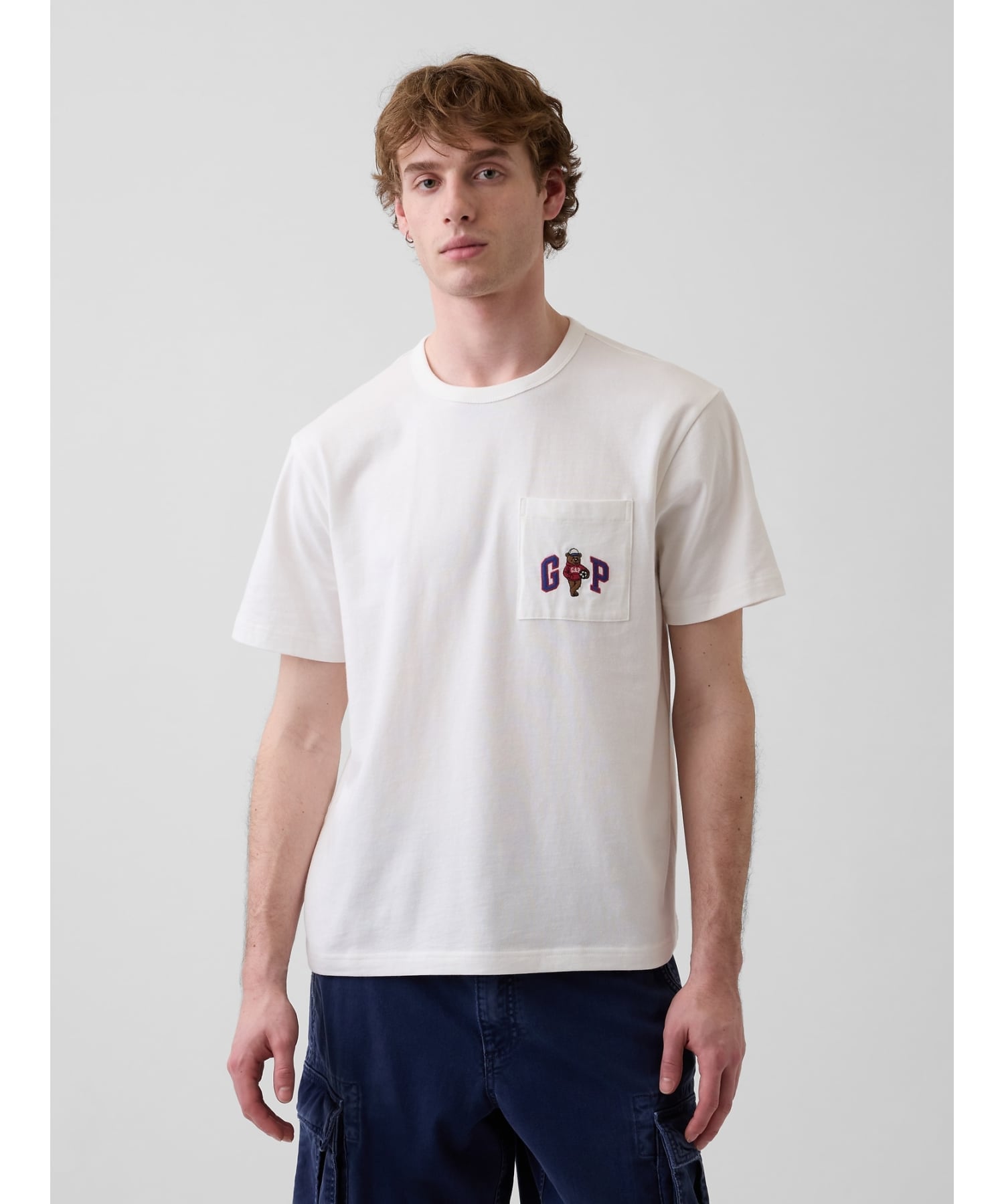 【SALE／59%OFF】GAP (U)リラックスフィット ブラナンベア GAPロゴTシャツ ギャップ トップス カットソー・Tシャツ ホワイト ブルー