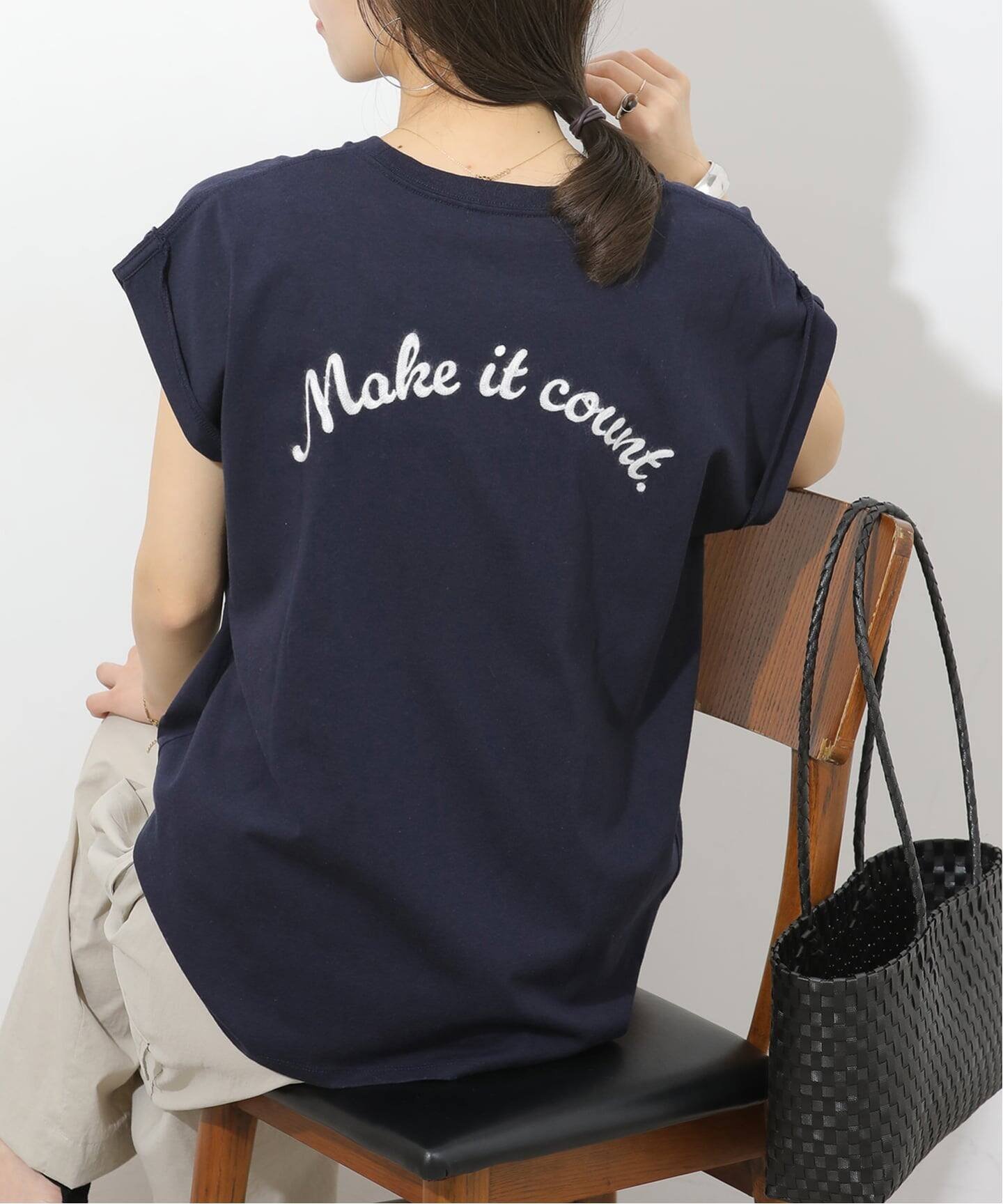 JOURNAL STANDARD relume 《追加》刺繍ロゴフレンチTEE ジャーナル スタンダード レリューム トップス カットソー・Tシャツ ネイビー ブラウン ホワイト