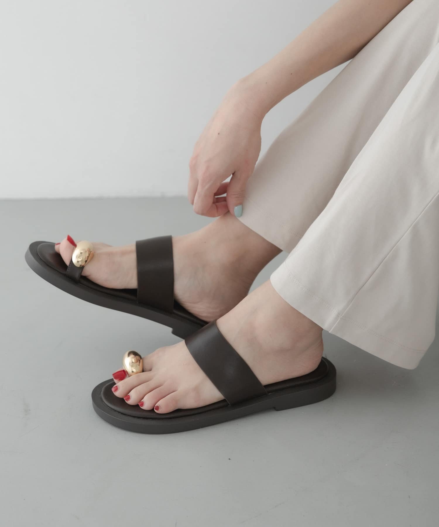 【SALE／20%OFF】Sonny Label メタルトングサンダル サニーレーベル シューズ・靴 サンダル ブラック ブラウン【送料無料】