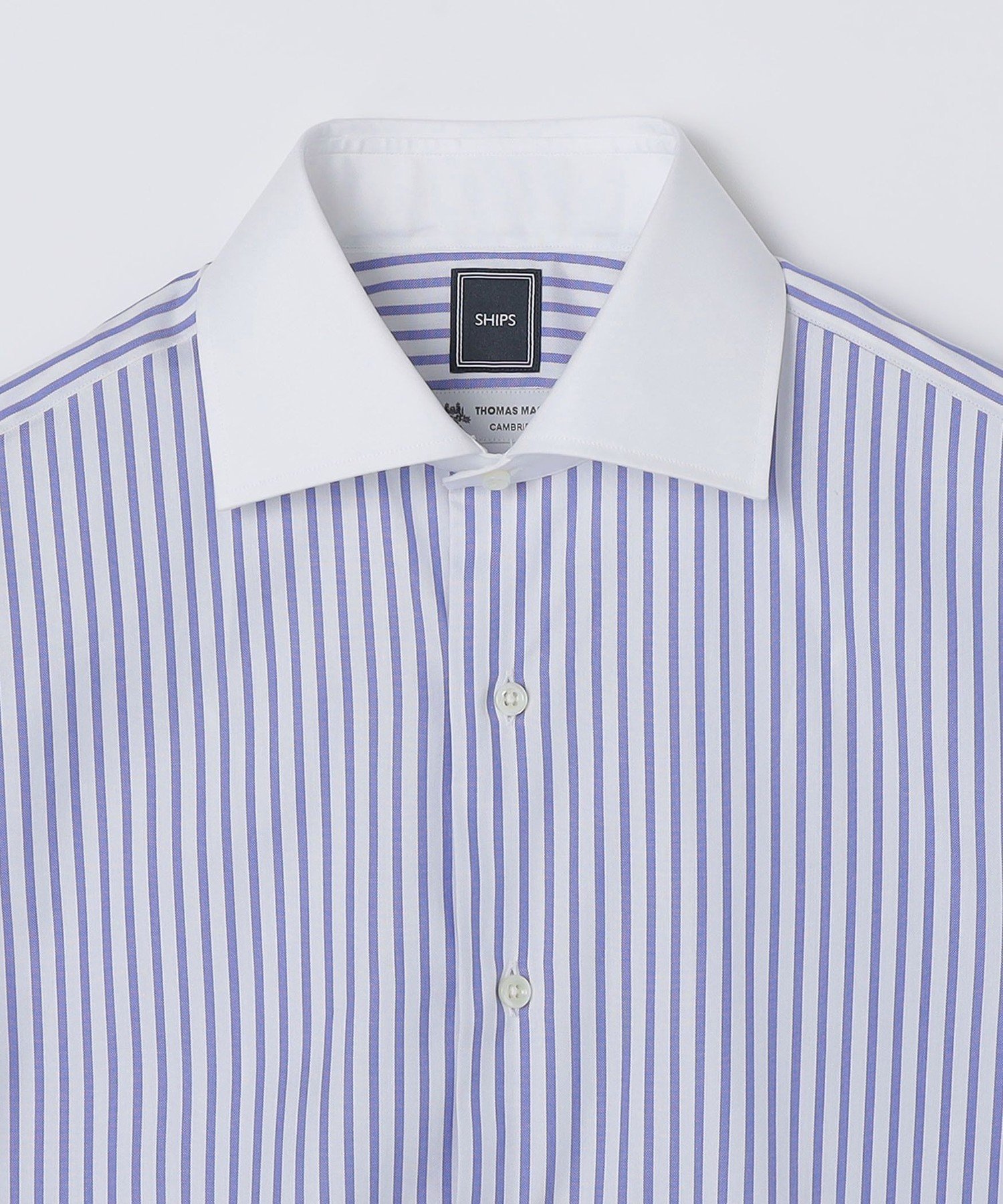 MEN SHIPS: THOMAS MASON ストライプ クレリック ワイドカラー シャツ シップス トップス シャツ・ブラウス