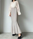 【SALE/83%OFF】JUNOAH Louere シアーマーメイドスカート ジュノア スカート ロング・マキシスカート グレー ホワイト ブラック グリーン ベージュ ブルー ピンク
