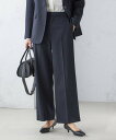 SHIPS WOMEN タキシード クロス ストレート パンツ シップス パンツ スラックス・ドレスパンツ ベージュ ネイビー【送料無料】