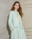 【SALE/30%OFF】TOCCA 【洗える】FLOWER STORM ジャケット トッカ ジャケット・アウター ノーカラージャケット グリーン ネイビー【送料無料】