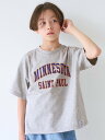 coca キッズ ロゴネームプリントTシャツ コカ トップス カットソー・Tシャツ グレー グリーン