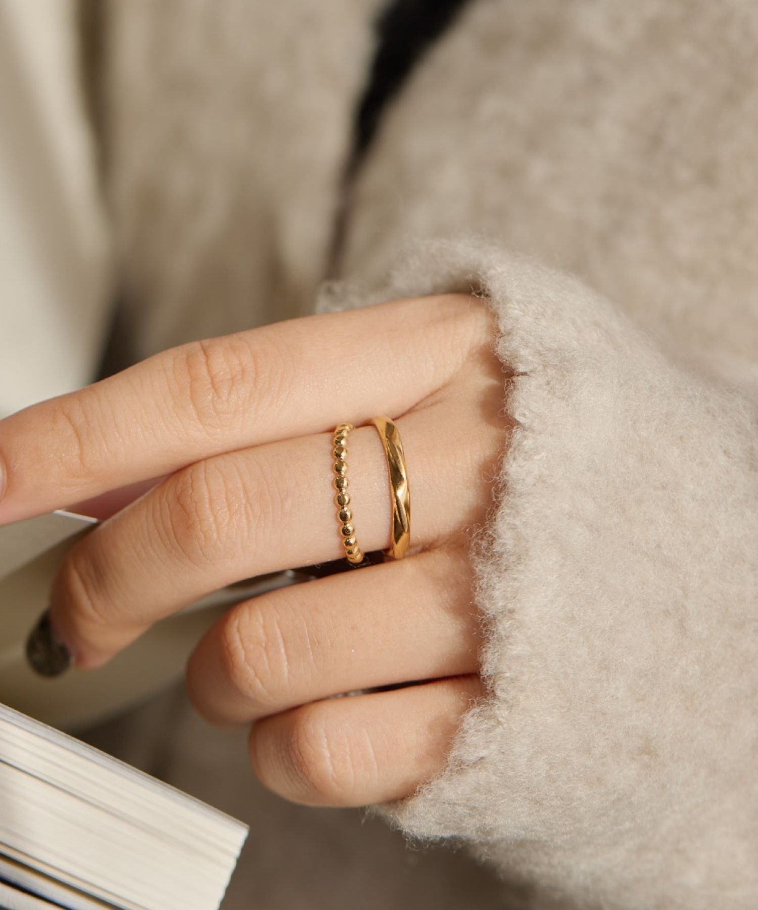 ear PAPILLONNER 《金属アレルギー対応/ステンレス》ボール&カットリング イア パピヨネ アクセサリー・腕時計 リング・指輪 シルバー ゴールド【送料無料】のサムネイル