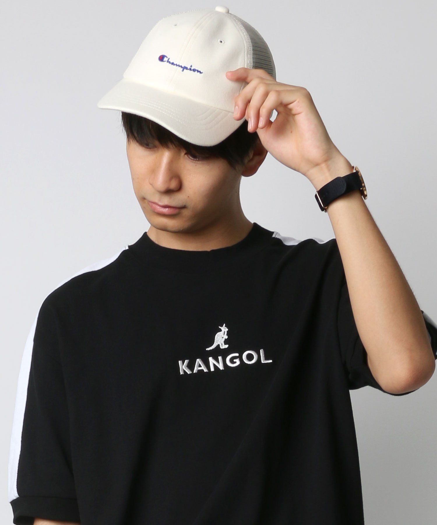 チャンピオン キャップ メンズ Champion Champion/(M)スウェット メッシュ ローキャップ ラザル 帽子 キャップ ホワイト ブラック【送料無料】