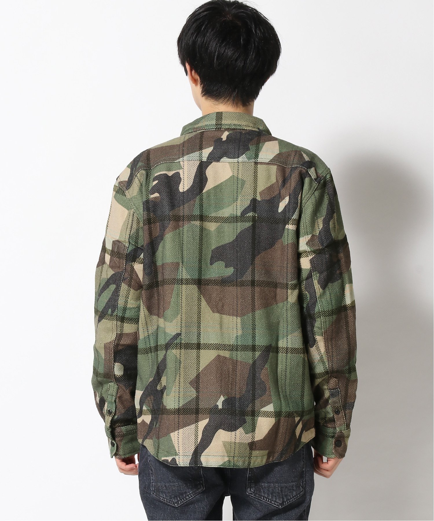 【SALE／70%OFF】REPLAY (M)CAMOチェック ライトメルトンシャツジャケット リプレイ ジャケット・アウター その他のジャケット・アウター【送料無料】