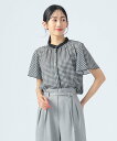 【SALE/30%OFF】BEAMS HEART WOMEN クレリック 袖メローブラウス 25SS 半袖 バンドカラーシャツ ビームス ハート トップス シャツ・ブラウス グレー ブラック ブラウン ホワイト【送料無料】