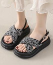 【SALE/30%OFF】miniministore 厚底サンダル クロスベルトサンダル 美脚 ミニミニストア シューズ・靴 サンダル ホワイト ブラック