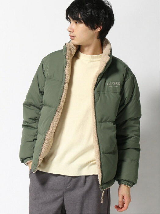 【SALE／30%OFF】GUESS (M)Reversible Down Jacket ゲス コート/ジャケット ダウンジャケット カーキ ネイビー ベージュ【送料無料】