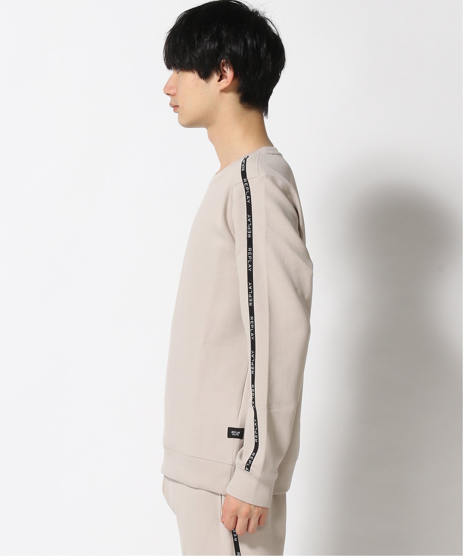 【SALE／70%OFF】REPLAY (M)ボンディッドヘビーピケコットンフリース リプレイ トップス スウェット・トレーナー ベージュ【送料無料】