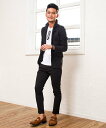 VICCI VICCI カルゼイタリアンカラージャケットセットアップ(アンクルパンツ) シルバーバレット スーツ・フォーマル セットアップスーツ グレー ブラッ...