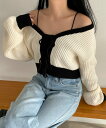WEGO LADY'S 2WAYリボンカーデ ウィゴー トップス ニット ホワイト ブラック