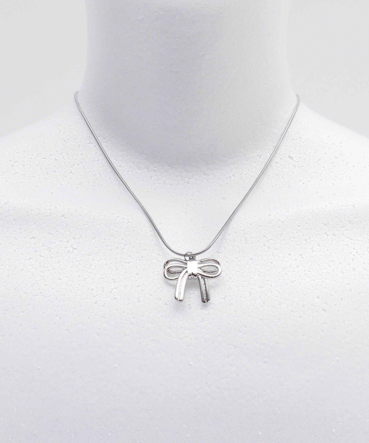 WEGO LADY'S Lステンレスリボンネックレス ウィゴー アクセサリー・腕時計 ネックレス シルバー