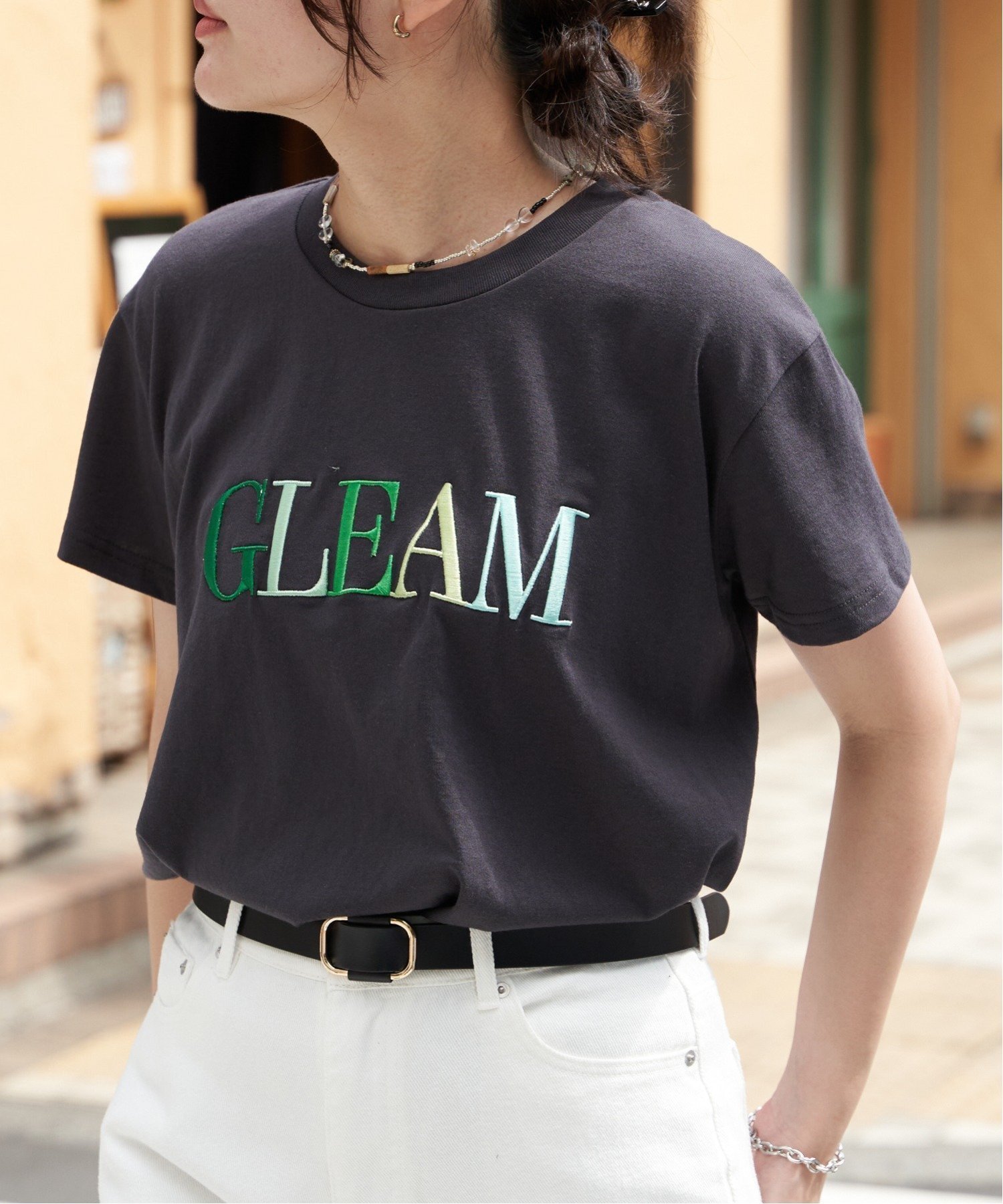 楽天Rakuten Fashion【SALE／18％OFF】VENCE share style Ladys GLEAM刺繍ロゴTシャツ ヴァンス エクスチェンジ トップス カットソー・Tシャツ グレー ホワイト