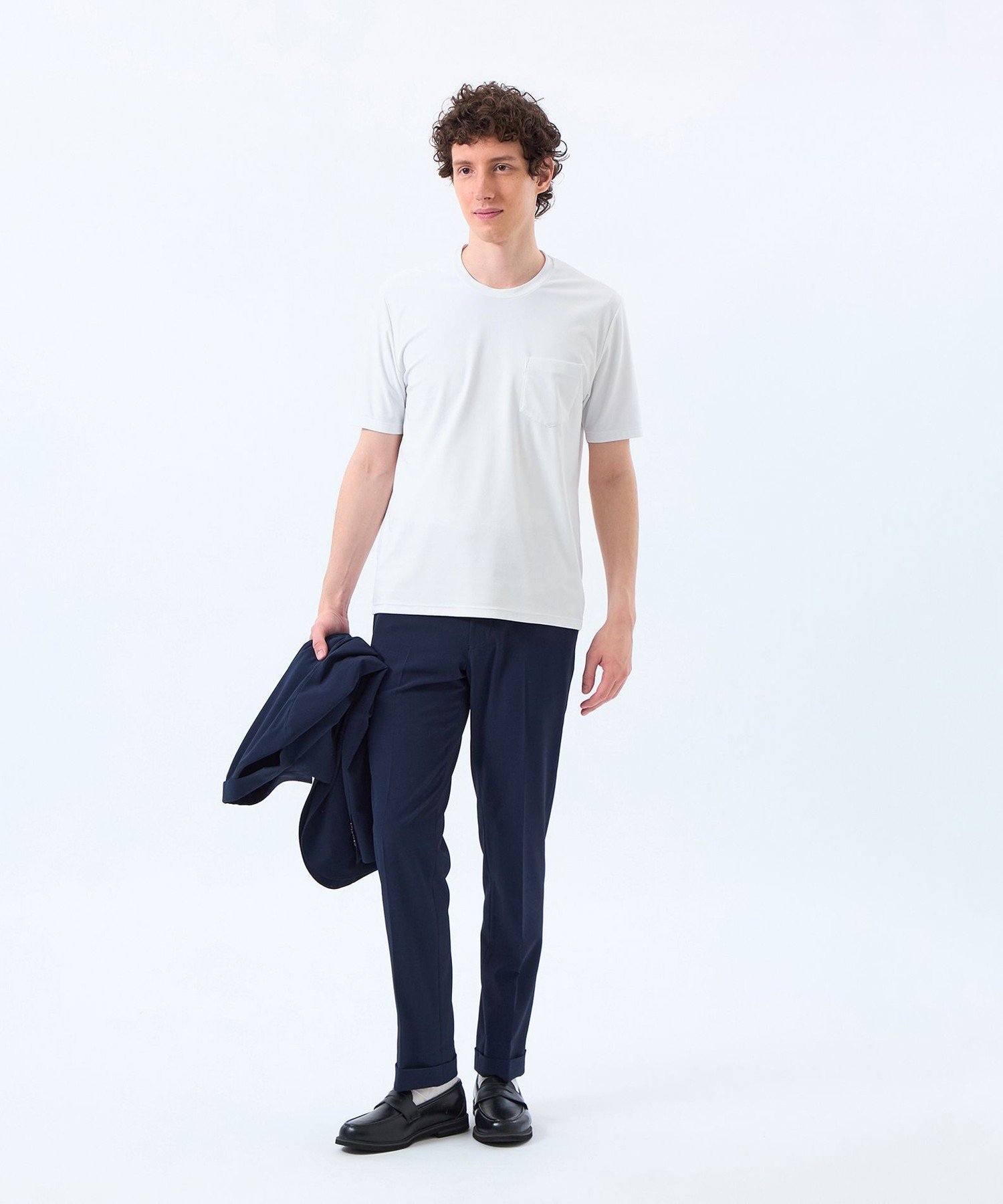 【SALE／35%OFF】MACKINTOSH PHILOSOPHY 【TROTTER with FREEZE TECH 】 トロッター Tシャツ クルーネック 氷撃プリントトリコット マッキントッシュ フィロソフィー トップス カットソー・Tシャツ ホワイト ネイビー【送料無料】