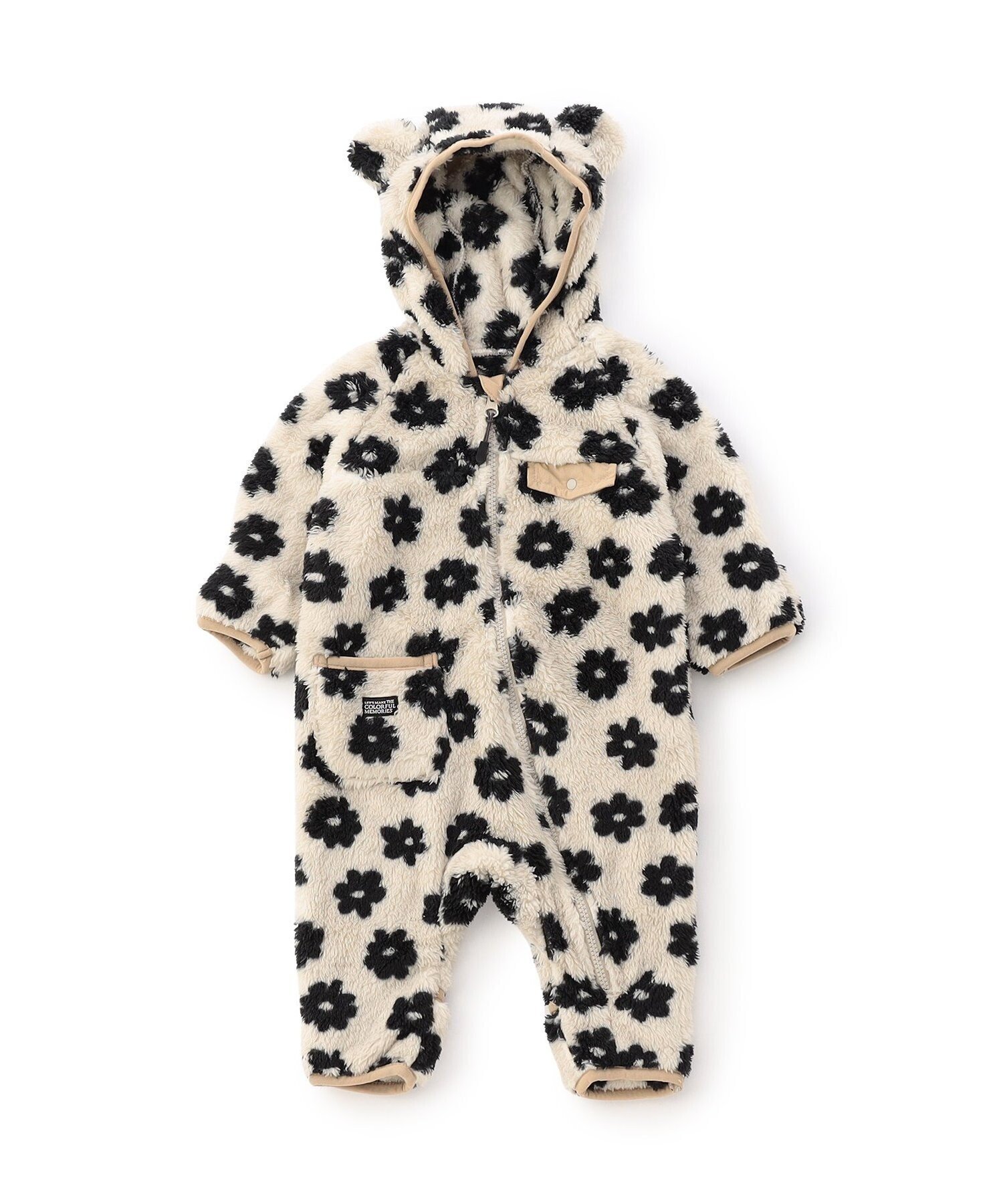 BREEZE ファーフリースジャンプスーツ エフオーオンラインストア マタニティウェア・ベビー用品 その他のベビーグッズ ベージュ ホワイト【送料無料】 3