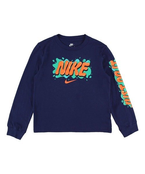 NIKE キッズ(105-120cm) Tシャツ NIKE(ナイキ) NKB NIKE SLIME LS TEE ルーキーキッズ トップス カットソー・Tシャツ ネイビー ホワイトのサムネイル