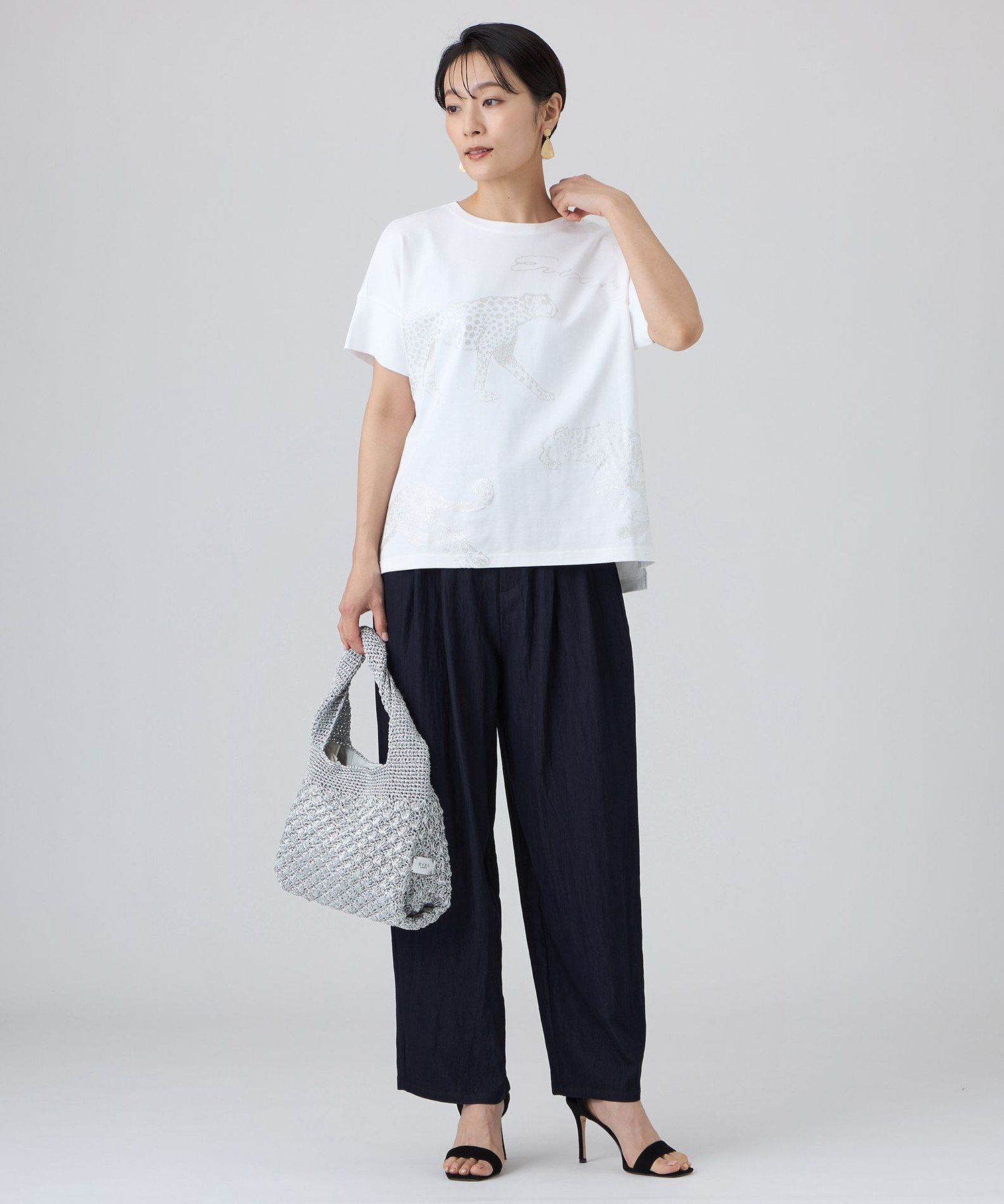 【L】【カタログ掲載・ウォッシャブル】デニムライクバレルパンツ サンヨー エルサイズ パンツ ジーンズ・デニムパンツ ネイビー