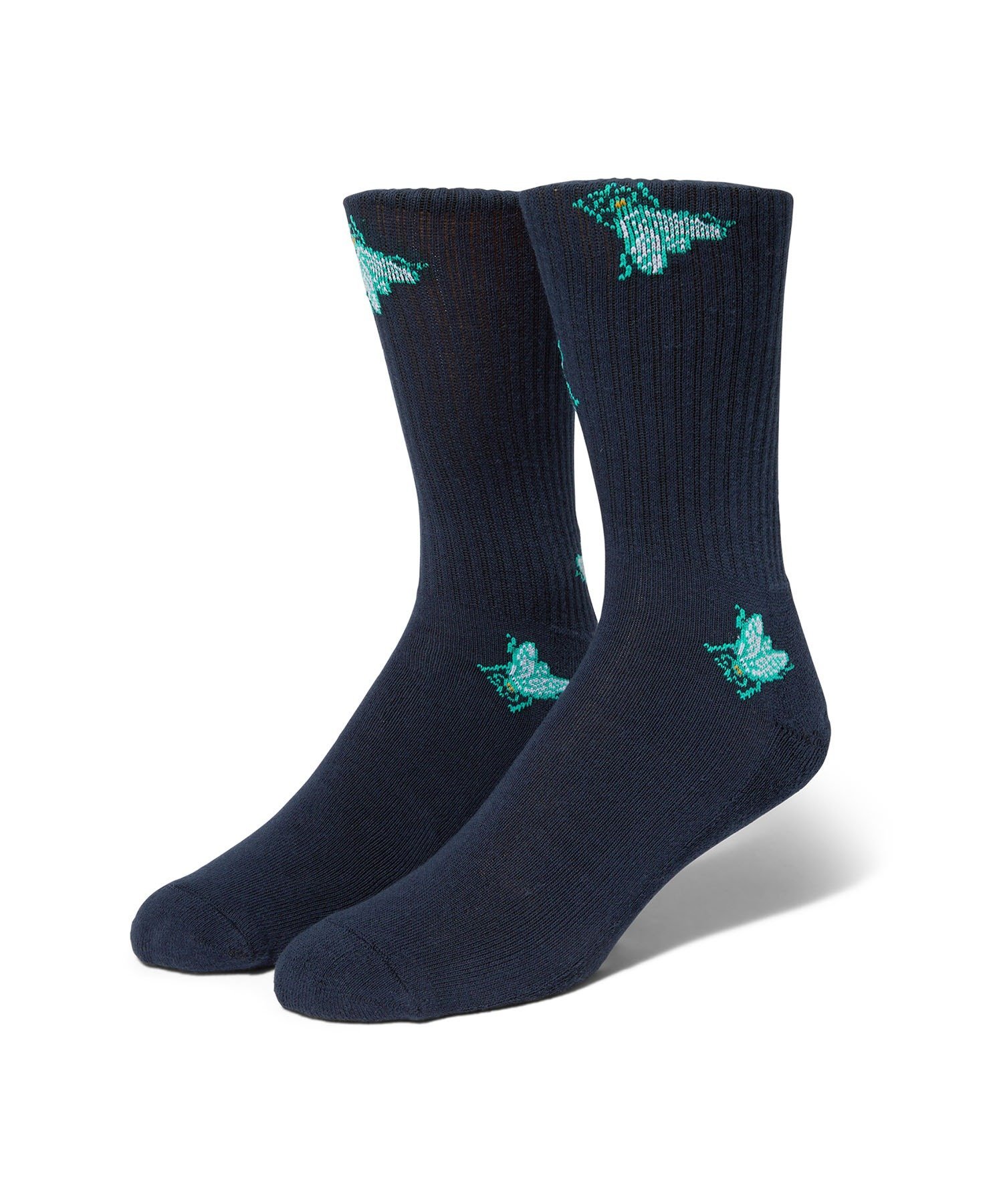 HUF FLY TRAP CREW SOCK ハフ 靴下・レッグウェア 靴下 ネイビー ホワイト