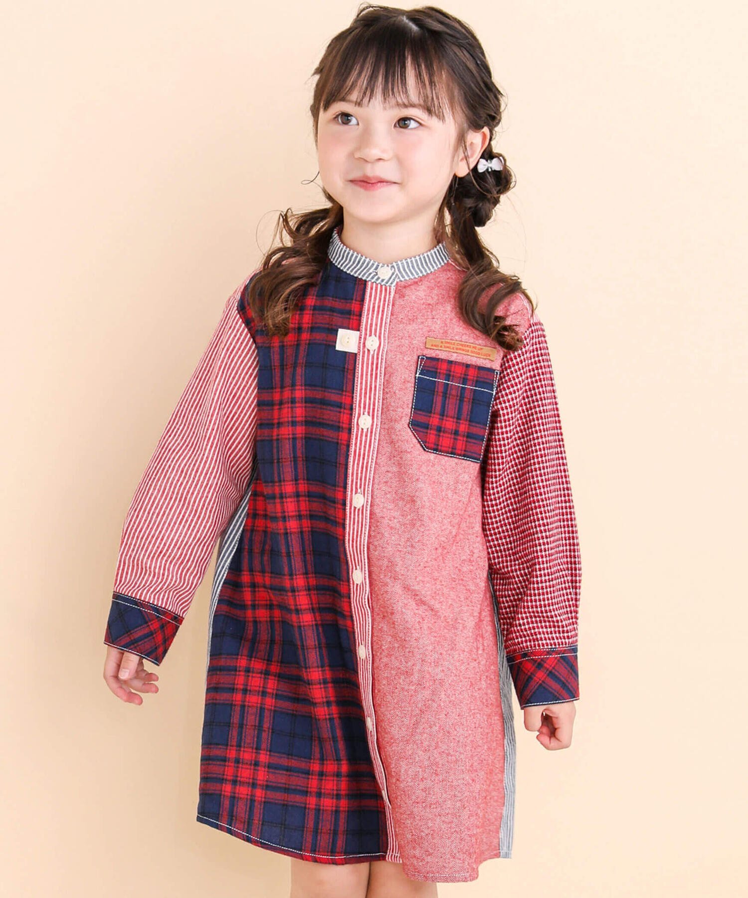 【SALE／50%OFF】Noeil aime BeBe 【お揃い】クレイジーパターンシャツワンピース(80~130cm) ベベ オン..