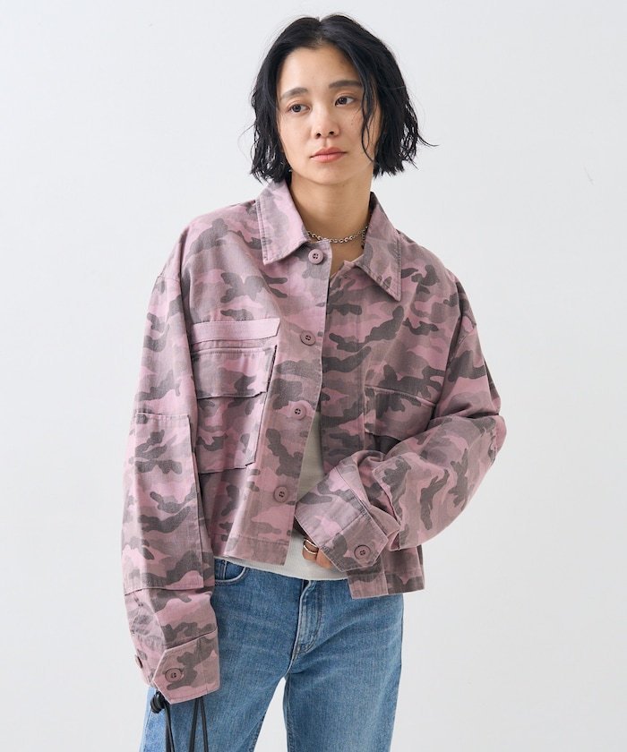 【SALE/65%OFF】FREAK'S STORE ピグメント カモ柄 ジャケット フリークスストア ジャケット・アウター ミリタリージャケット ピンク グリーン