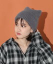 BEAMS HEART WOMEN 猫耳 シャギーワッチ ビームス ハート 帽子 ニット帽・ビーニー ブラック ベージュ ホワイト